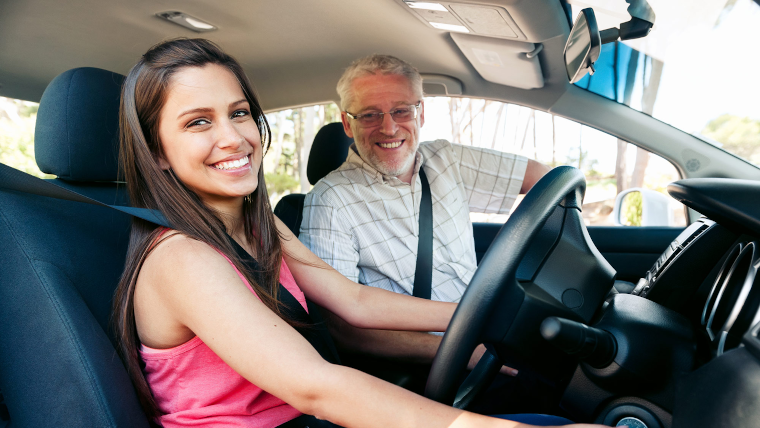 Bradford driving lesson driving instructor with female student